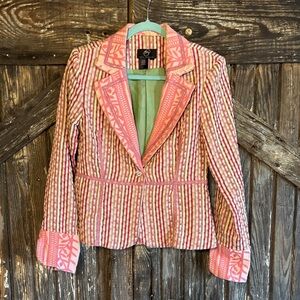 True Meaning Pink, purple and Mint Green Striped Blazer